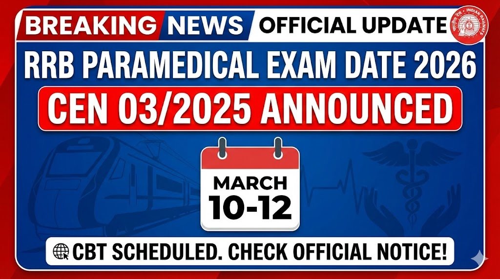 RRB Paramedical Exam Date 2026