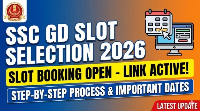 SSC GD Slot Selection 2026 & SSC Slot Booking 2026, Full Guide - JobApply24