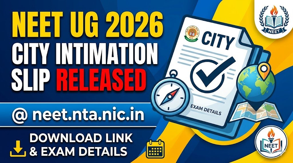 NEET UG 2026 City Intimation Slip